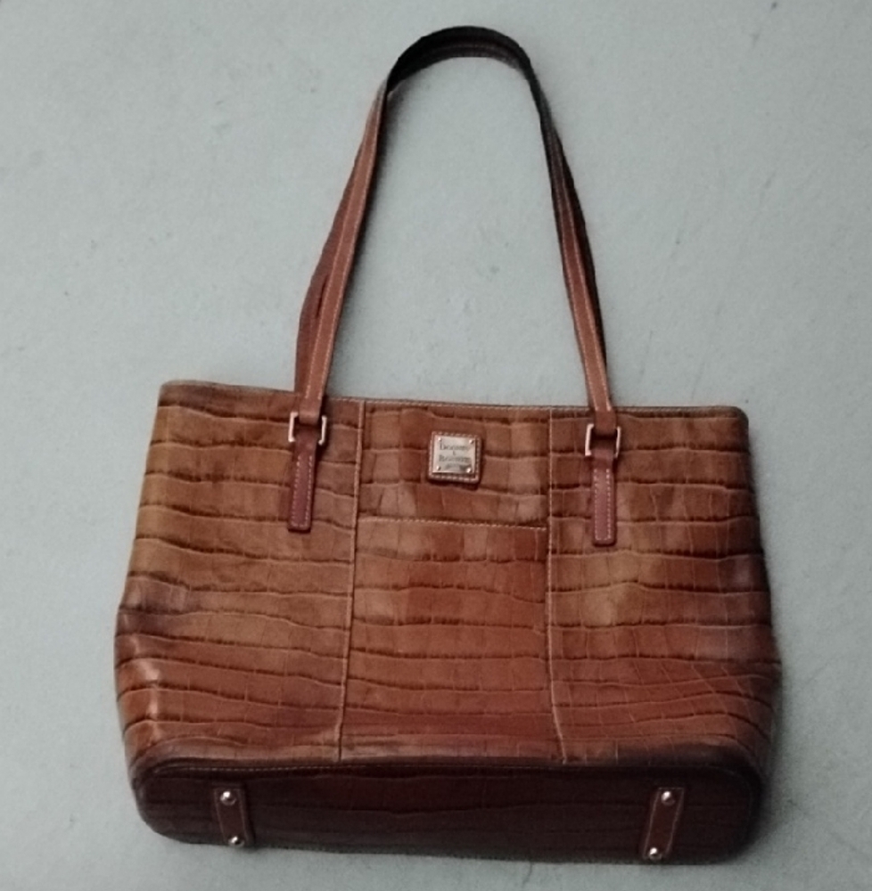 Brown Crocodile Pattern Tote Bag